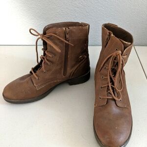 Women's Ankle Brown Boots Shoes Grunge Rodeo Western Equestrian Country Costume